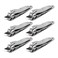uxcell 6 PCS Sharp Nail Clippers Set Metal Slanted Edge Toenail Clippers Silver Tone Fingernail Clipper Manicure Tool Pedicure Nail Clipper Cutter for Men Women Nail Cleaner