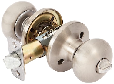 Master Lock Keyed Entry Door Lock Biscuit Style Knob Satin Nickel BCO0115