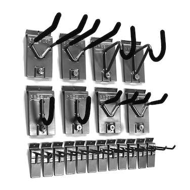 Proslat 11004 18Inch Backplates Steel Hook Kit Designed for Proslat PVC Slatwall 20Piece Silver