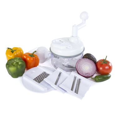 Kitchen  Home Manual Food Chopper  5 in 1 Miracle Chopper Salsa Maker Blender Slicer Shredder and Julienne  As Seen on TV Manual Food Processor