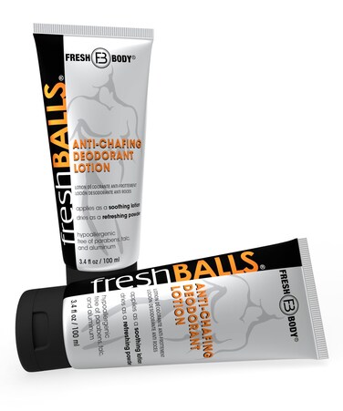 Fresh BALLS Lotion 2 Pack AntiChafing Mens Soothing Cream to Powder Ball Deodorant and Hygiene for Groin Area 34 fl oz
