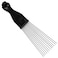 Afro Fan Pick w Black Fist  Metal African American Hair Comb