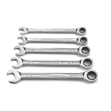 GEARWRENCH 5 Pc 12 Pt Ratcheting Combination Wrench Set SAE  93005