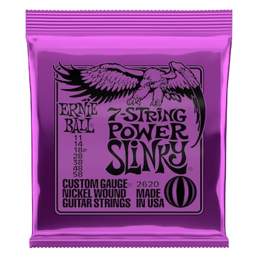 Ernie Ball 7String Power Slinky Nickel Wound Electric Guitar Strings 1158 Gauge P02620