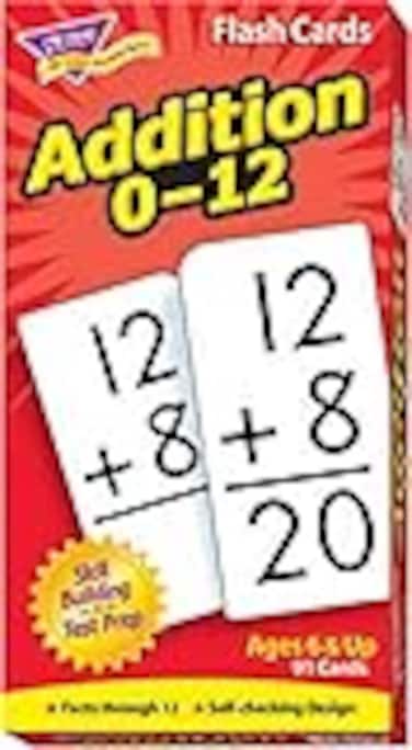 Trend Enterprises Math Skill Drill Flash Cards Addition 012 SelfChecking Cards to Practice and Master Great for Skill Building and Test Prep 91 Cards Included Ages 6 and Up