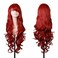 EmaxDesign Wigs 32 inch Wavy Curly Cosplay Wig With Wig Cap and Comb Dark Red