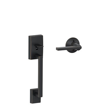 SCHLAGE FE285 CEN 716 LAT Century Handle Set Lower Half with Latitude Lever Aged Bronze Standard Interior Trim