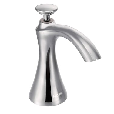 Moen S3946C Transitional Deck Mounted Kitchen Soap Dispenser with Above the Sink Refillable Bottle Chrome