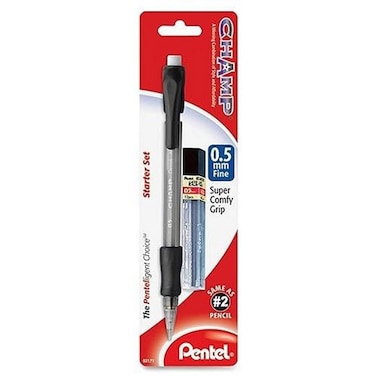Pentel Champ Starter Set Automatic Pencil with Lead 05mm Assorted Barrels 1 Pack ACEBP