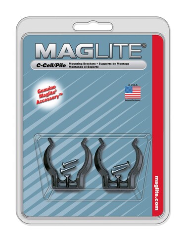 Maglite Black Universal Mounting Brackets for CCell Flashlight 2 pk