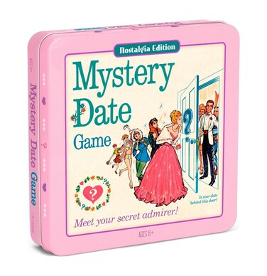 Winning Solutions Mystery Date Classic Board Game With Nostalgic Tin Case Pink