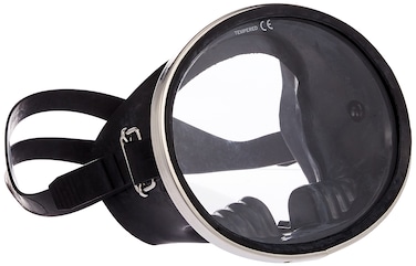 Scuba Choice Spearfishing Free Dive Stainless Steel Oval Shape Classic Rubber Mask  Black