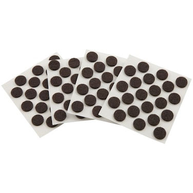 SoftTouch 38 Round SelfStick Felt Pads Brown 84 Pack