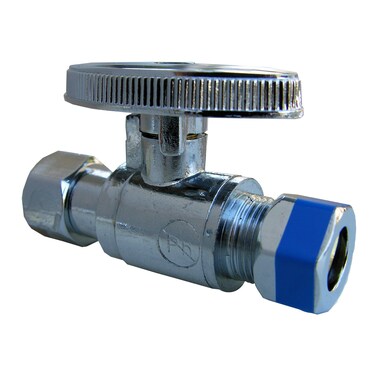 LASCO 069197 Straight Add Valve for 38Inch OD Female Compression x 38Inch OD Male Compression Chrome Finish