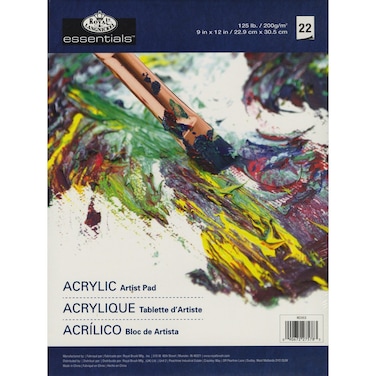 Royal Brush Royal Langnickel 22Sheet Oil and Acrylic Essentials Artist Paper Pad 9Inch by 12Inch
