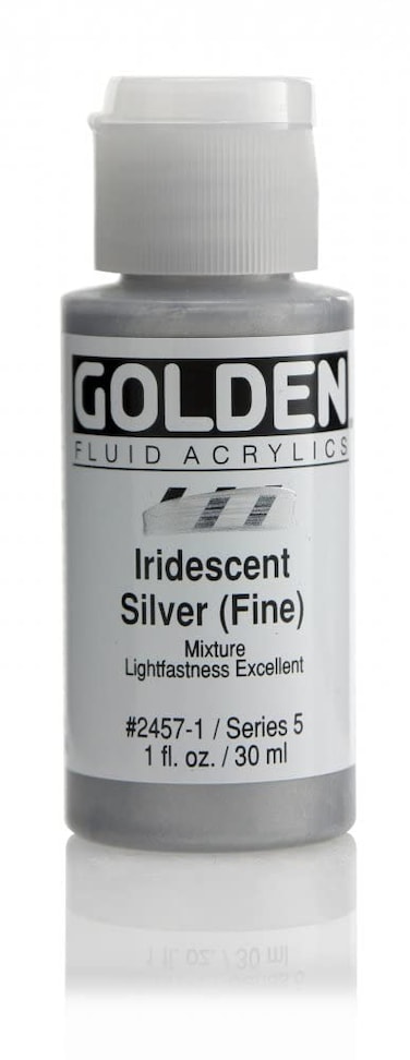 Golden Fluid Acrylic Paint 1 OunceIridescent Silver Fine