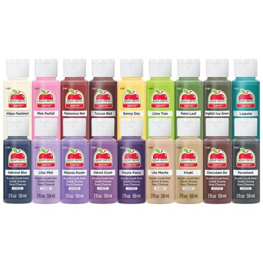 Apple Barrel PROMOABII Matte Finish Acrylic Craft Paint Set Designed for Beginners and Artists NonToxic Formula That Works on All Surfaces 2 Fl Oz Pack of 18 18 Colors May Vary Count