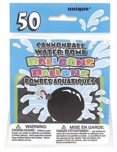 CannonballShaped Black Water Bomb Balloons 50 Count  Perfect for Epic Summer Battles  Outdoor Fun