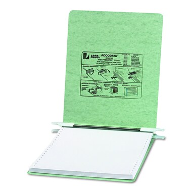 ACCO Pressboard Hanging Data Binder 95 x 11 Inches Unburst Sheets Light Green 54115