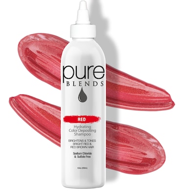 Pure Blends Red Hydrating Color Depositing Shampoo  Brighten  Tone Semi Permanent Hair Dye for Faded Color Prevents Fade Extends Color Service on Treated Hair 85 Oz
