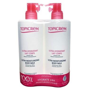 Topicrem UltraMoisturizing Body Milk 2 x 500ml