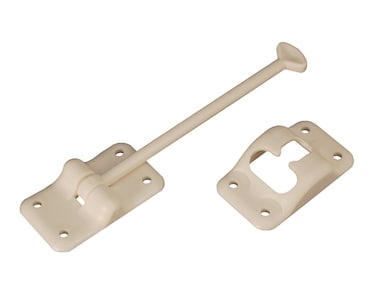 RV Designer E237 Plastic Door Holder TStyle 6 inch Colonial White Entry Door Hardware