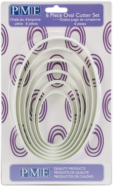 PME Oval Cutters for Cake Decorating Set of 6 White