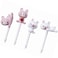 Torune 8 Cute Food Picks with Pink and White Rabbits with Strawberries 8 Pieces 4 Designs