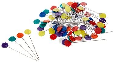 Wrights 881428 Flower Head Multicolor Pins 75Pack 75Pack