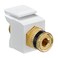 Leviton QuickPort Binding Post SnapIn Modular insert  White with Black Stripe