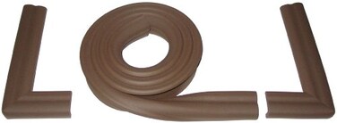 KidKusion Hearth Cushion  Made in USA  Brown  833 Ft of Padding  Child Safety Edge and Corner Guard Babyproof Fireplace Bumper