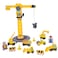 Bigjigs Rail Big Yellow Wooden Crane Construction Play Set with Vehicles  Accessories