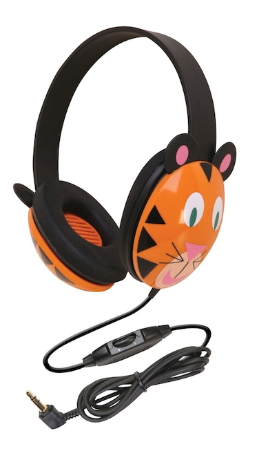Califone 2810TI Kids Stereo and PC Headphones Tiger Design