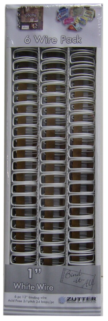 Zutter Innovative Products BindItAll Owire 1 6Pkg  White