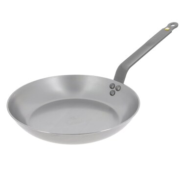 de Buyer MINERAL B Carbon Steel Fry Pan  1025  Ideal for Searing Sauteing  Reheating  Naturally Nonstick  Made in France