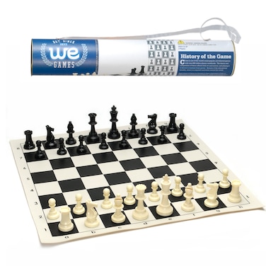 WE Games Chess Sets for Adults Chess Board is 17 in Chess Pieces with 308 inch King Travel Chess Set Board Games Storage in Convenient Portable Carry Tube Games for Adults