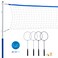 Franklin Sports Volleyball  Badminton Sets  Beach  Backyard Combo Complete Outdoor Lawn Game Set  Volleyball Pump Badminton Rackets Birdies Net  Poles Included