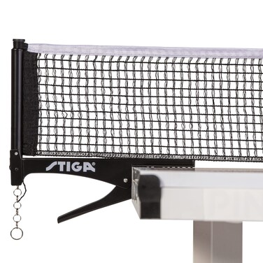 STIGA Premium Clipper 72 Regulation Table Tennis Net and Post Set with Easy Set Up and Spring Activated Clip Black  white