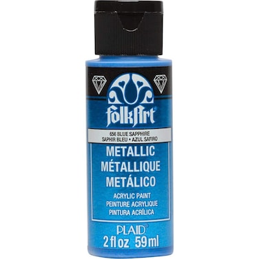 FolkArt Blue Sapphire Metallic Acrylic Paint 2 Fl Oz Pack of 1