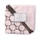 SwaddleDesigns Cotton Terry Velour Washcloths for BabyToddler Absorbent with Satin Trim Set of 2 Brown Mod Circles on Pastel Pink