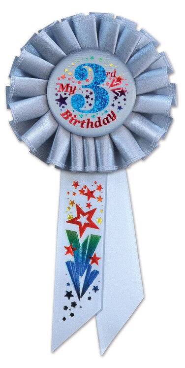 My 3rd Birthday Rosette in Blue