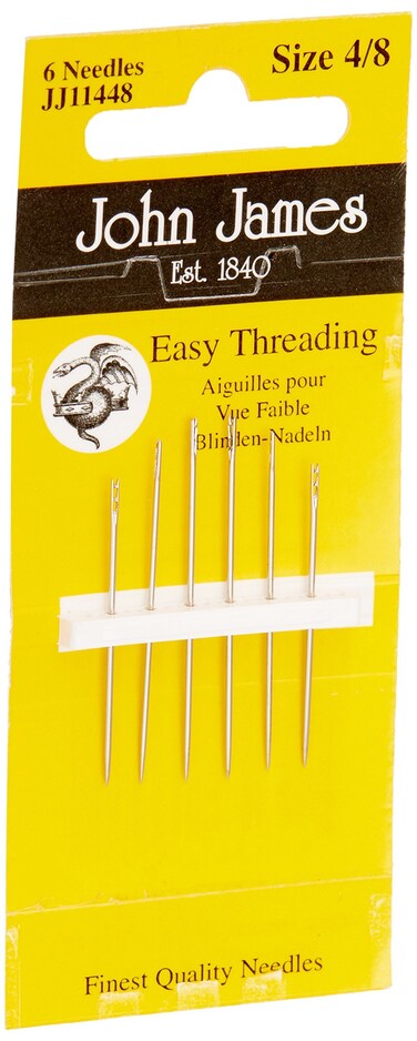 Colonial JJ11448 Easy Threading Calyxeye Hand Needles 48 6  Silver