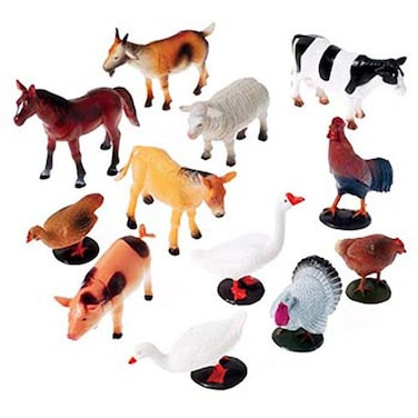 US Toy Company 2386 Farm Animals 12 piece