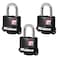 Master Lock 311TRI Keyed Alike Laminated Steel Padlock  3Pack  Black