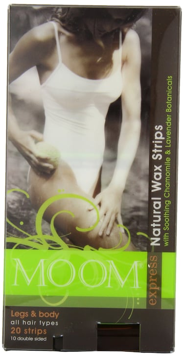 MOOM Express Wax Strips with Chamomile  Lavender Hair Removal Kit with Finishing Oil  Wax Strips for Legs Bikini Face  Body Perfect For Travel  1 Pack of 10 DoubleSided Strips 20 count