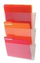Deflecto 63601 Unbreakable docupocket expandable threepocket wall file set letter clear