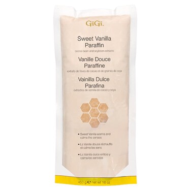 GiGi Sweet Vanilla Paraffin Wax  Paraffin Bath Wax With Spa Quality Finish  with Cocoa Bean and Soybean Extracts  16 Oz