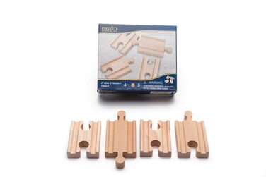 maxim enterprise inc 2 Wooden Adaptor Tracks Wooden Train Track Accessories Compatible with Thomas  Friends Brio Railway Accessories and Other Major Brands Pack of 4 Wooden Track Connectors