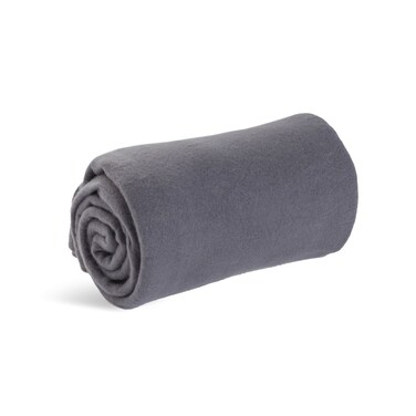 Wolf Essentials CozySoft Microfleece Travel Blanket 50x60 Inch Lightweight Compact Perfect for Airplane and Car Charcoal