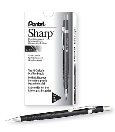 Pentel Sharp Mechanical Pencil 05mm Black Barrel 1 PENCIL P205A